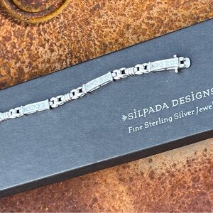 Vintage Silpada Sterling Silver and Cubic Zirconia Link Bracelet